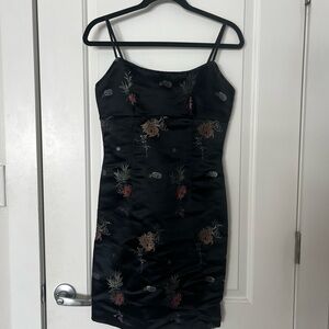 Vintage Black Floral Dress